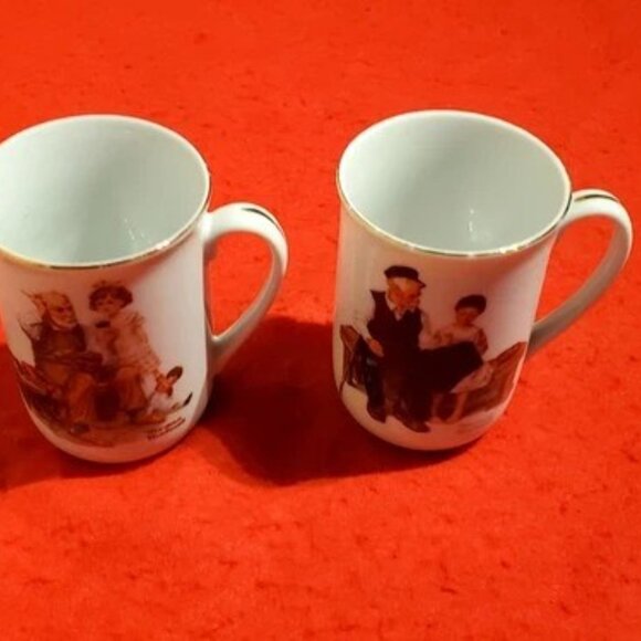 2 Vintage Norman Rockwell Coffee Mugs, Cups 12oz. Mint A+ Never Used - Picture 4 of 5